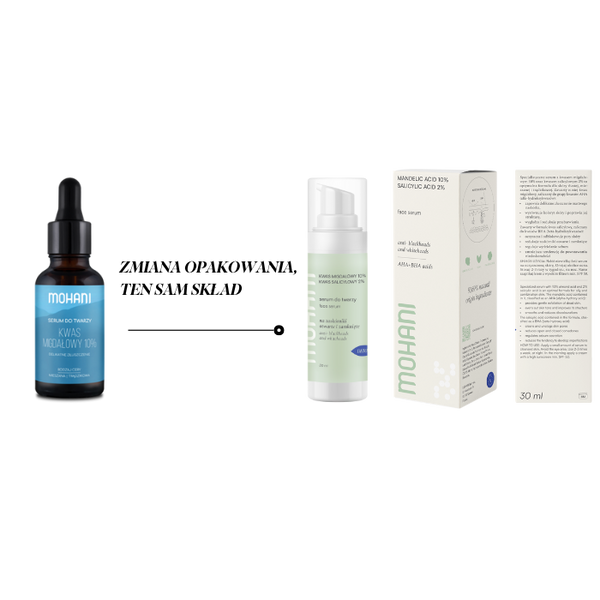 Wygładzające serum z kwasem migdałowym 10%  i kwasem salicylowym 2% Mohani