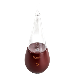 Nebulizator - dyfuzor olejków eterycznych Mohani - ciemne drewno, szklany stożek
