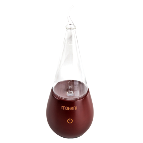 4011_1 Nebulizator - dyfuzor olejków eterycznych Mohani - ciemne drewno, szklany stożek