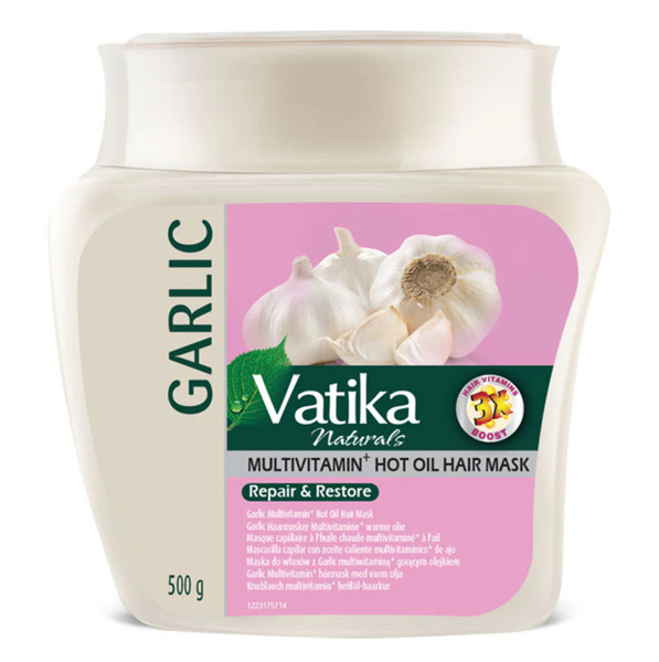 4551_1 Dabur Vatika Maska do Włosów z Czosnkiem – Włosy Słabe i Zniszczone (500g)