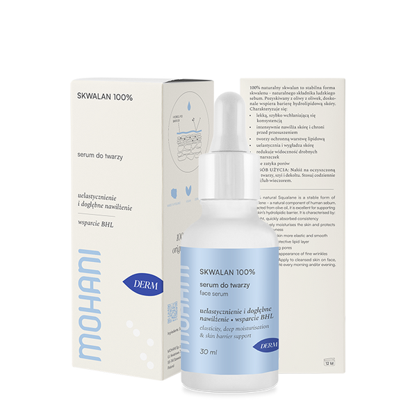 Skwalan - naturalne serum nawilżające Mohani