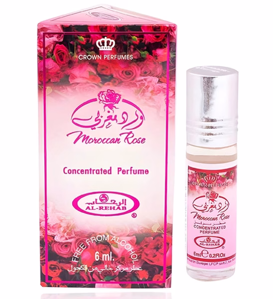 Arabski Al-Rehab Moroccan Rose 6ml, główna nuta: marokańska róża i świeże kwiaty – widok 2 Perfumy Al Rehab Moroccan Rose 6ml z marokańską różą i świeżymi kwiatami (2)