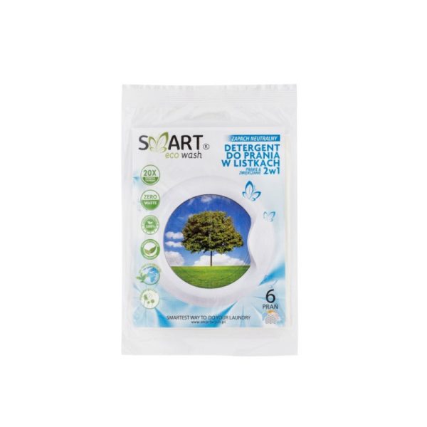 Biodegradowalne listki do prania i zmiękczania, Zapach neutralny, 6 prań, Smart Eco Wash (zdjęcie 2) Biodegradowalne listki do prania i zmiękczania, Zapach neutralny, 6 prań, Smart Eco Wash
