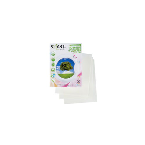 Biodegradowalne listki do prania i zmiękczania, Zapach świeżości, 6 prań, Smart Eco Wash Biodegradowalne listki do prania i zmiękczania, Zapach świeżości, 6 prań, Smart Eco Wash