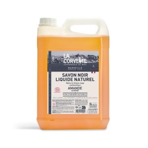 Czarne mydło gospodarcze w płynie, na oleju lnianym, ekologiczny środek czystości, migdałowy, EcoCert, 5l, La Corvette
