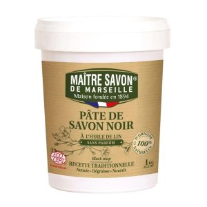 Czarne mydło - pasta czyszcząca, z olejem lnianym, ECOCERT, 1 kg, Maitre Savon de Marseille
