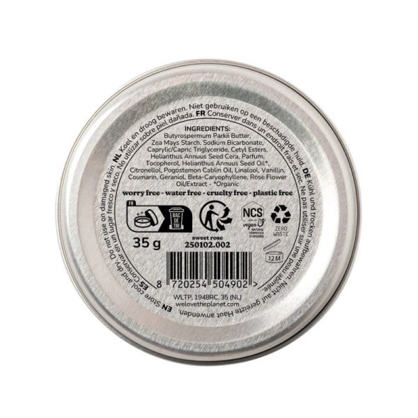 Dezodorant w kremie SWEET ROSE (SWEET SERENITY), certyfikowany, bez aluminium, VEGAN, 35g, We Love The Planet (zdjęcie 3) Dezodorant w kremie SWEET ROSE (SWEET SERENITY), certyfikowany, bez aluminium, VEGAN, 35g, We Love The Planet