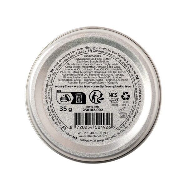 Dezodorant w kremie ZESTY LIME (LUSCIOUS LIME), certyfikowany, bez aluminium, VEGAN, 35g, We love the planet