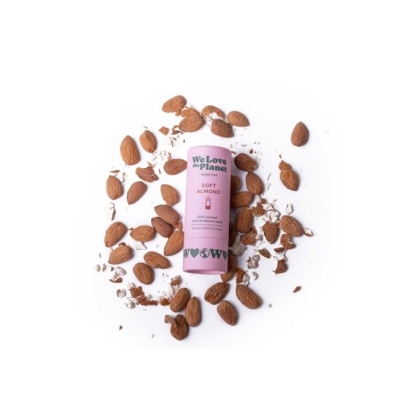 Dezodorant w sztyfcie SOFT ALMOND (SO SENSITIVE), certyfikowany, bez aluminium, 40g, We Love The Planet