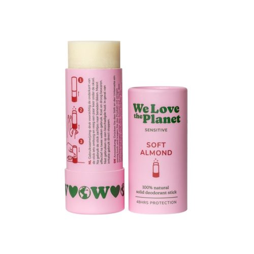 Dezodorant w sztyfcie SOFT ALMOND (SO SENSITIVE), certyfikowany, bez aluminium, 40g, We Love The Planet Dezodorant w sztyfcie SOFT ALMOND (SO SENSITIVE), certyfikowany, bez aluminium, 40g, We Love The Planet