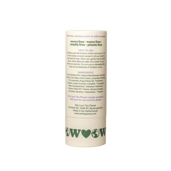 Dezodorant w sztyfcie WILD LAVENDER (LOVELY LAVENDER), certyfikowany, bez aluminium, 40g, We Love The Planet (zdjęcie 3) Dezodorant w sztyfcie WILD LAVENDER (LOVELY LAVENDER), certyfikowany, bez aluminium, 40g, We Love The Planet