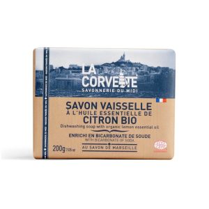 Ekologiczne mydło do mycia naczyń z sodą oczyszczoną i cytryną, 200g, ECOCERT, La Corvette