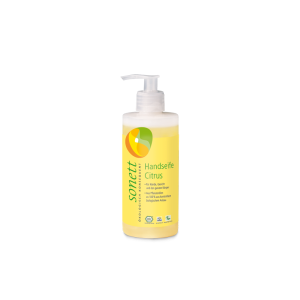 Ekologiczne mydło w płynie CYTRUS, z dozownikiem, 300 ml, Sonett Ekologiczne mydło w płynie CYTRUS, z dozownikiem, 300 ml, Sonett