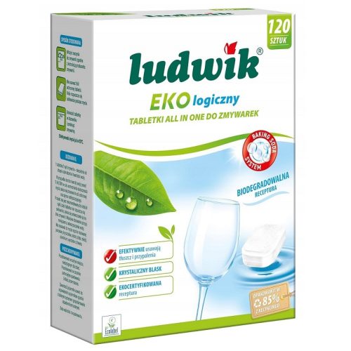 Ekologiczne tabletki do zmywarki All in One, EU Ecolabel, 120 szt, Ludwik Ekologiczny Ekologiczne tabletki do zmywarki All in One, EU Ecolabel, 120 szt, Ludwik Ekologiczny