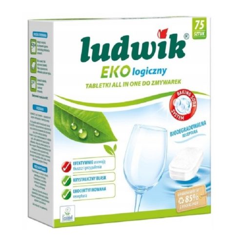 Ekologiczne tabletki do zmywarki All in One, EU Ecolabel, 75 szt, Ludwik Ekologiczny Ekologiczne tabletki do zmywarki All in One, EU Ecolabel, 75 szt, Ludwik Ekologiczny