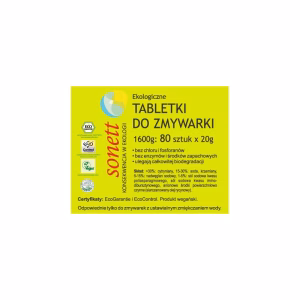 Tabletki do zmywarki Sonett ekologiczne wegańskie 80 szt.