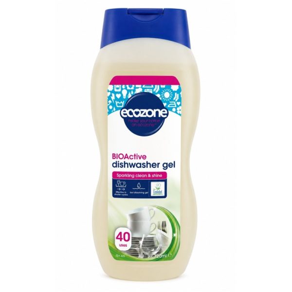 Żel do zmywarek BIOActive, z nabłyszczaczem i ochroną szkła, wegański, Allergy UK, 720ml, Ecozone Żel do zmywarek BIOActive, z nabłyszczaczem i ochroną szkła, wegański, Allergy UK, 720ml, Ecozone