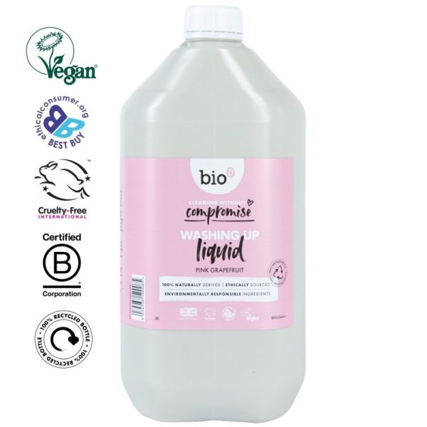 Hypoalergiczny skoncentrowany płyn do mycia naczyń GRAPEFRUIT, 5 litrów, Bio-D (BWUG45)