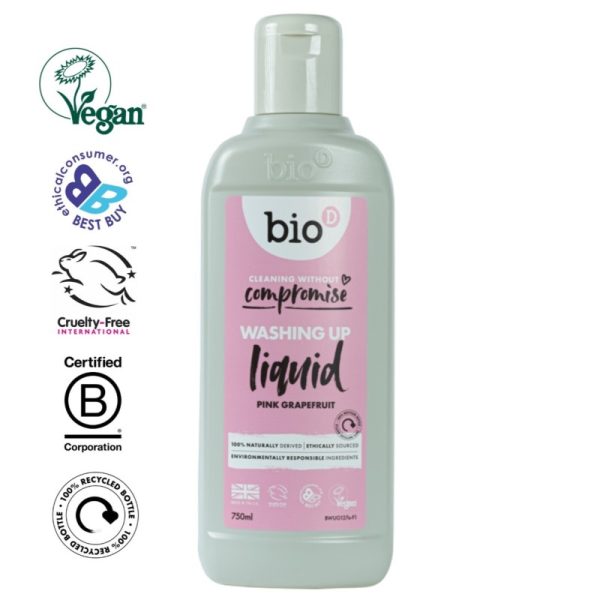 Hypoalergiczny skoncentrowany płyn do mycia naczyń GRAPEFRUIT, delikatny dla skóry, 750 ml, Bio-D (BWUG127)