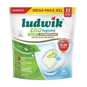 Kapsułki do zmywarki, All in One, Ultimate plus, EU Ecolabel, 55 szt., Ludwik Ekologiczny