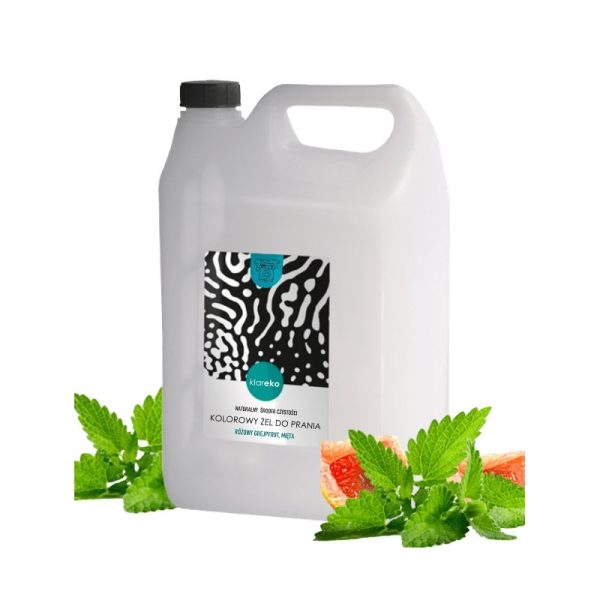 Kolorowy żel do prania, Różowy Grejpfrut z Miętą, uzupełnienie, 5l, Klareko