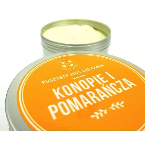 Mus do ciała, masło do ciała – Konopie i Pomarańcza, 150 ml, Cztery Szpaki