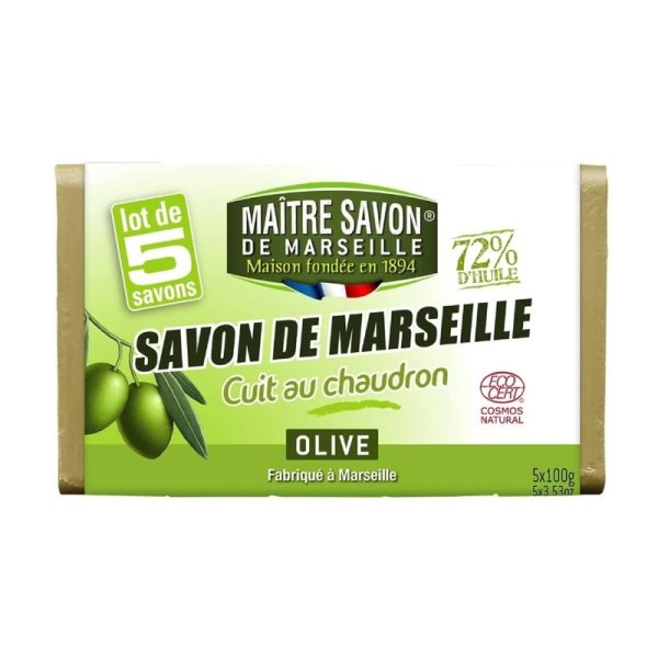 Mydło marsylskie OLIWKA, certyfikowane ECOCERT, 5x100 g, Maitre Savon de Marseille