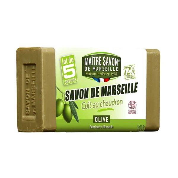 Mydło marsylskie OLIWKA, certyfikowane ECOCERT, 5x100 g, Maitre Savon de Marseille
