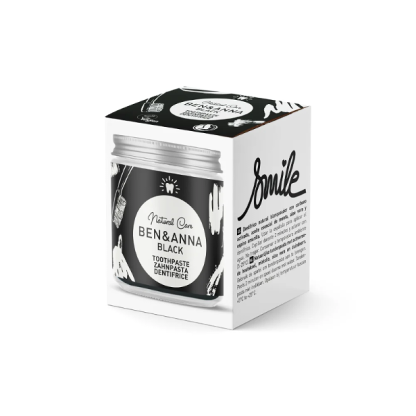 Naturalna, wybielająca pasta do zębów z aktywnym węglem, BLACK, ZERO WASTE, 100 ml, BEN&ANNA (zdjęcie 2) Naturalna, wybielająca pasta do zębów z aktywnym węglem, BLACK, ZERO WASTE, 100 ml, BEN&ANNA