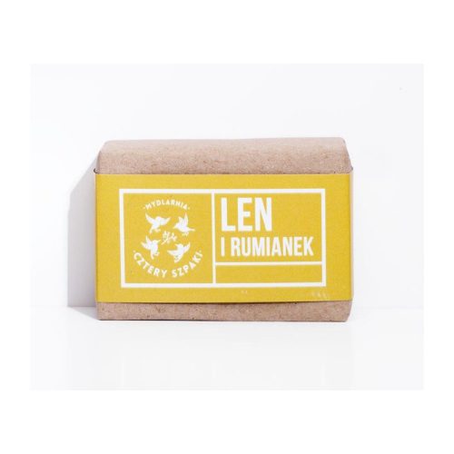 Naturalne mydło, Len i Rumianek, 110 g, Cztery Szpaki