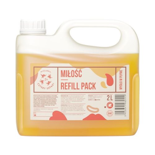 Naturalne mydło w płynie Miłość, uzupełnienie, 2l, Cztery Szpaki Naturalne mydło w płynie Miłość, uzupełnienie, 2l, Cztery Szpaki