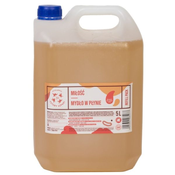 Naturalne mydło w płynie, Miłość, uzupełnienie, 5l, Cztery Szpaki