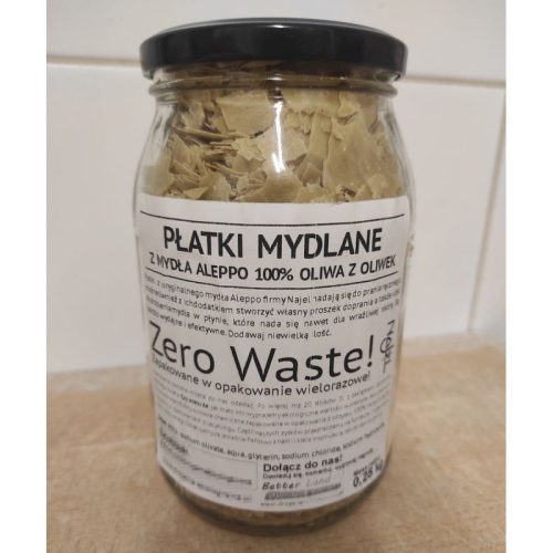 Naturalne płatki mydlane z mydła Aleppo, 100% oliwa z oliwek, OPAKOWANIE Z ODZYSKU, 0,25 kg, Najel