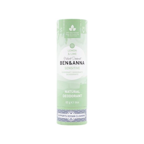 Naturalny dezodorant bez sody, LEMON & LIME, sztyft kartonowy, SENSITIVE, 60 g, KOŃCÓWKA SERII, BEN&ANNA Naturalny dezodorant bez sody, LEMON & LIME, sztyft kartonowy, SENSITIVE, 60 g, KOŃCÓWKA SERII, BEN&ANNA