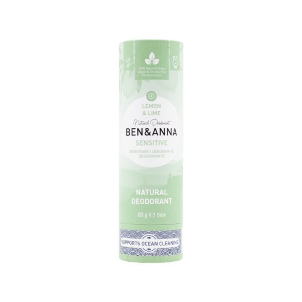 Naturalny dezodorant bez sody, LEMON & LIME, sztyft kartonowy, SENSITIVE, 60 g, KOŃCÓWKA SERII, BEN&ANNA Naturalny dezodorant bez sody, LEMON & LIME, sztyft kartonowy, SENSITIVE, 60 g, KOŃCÓWKA SERII, BEN&ANNA