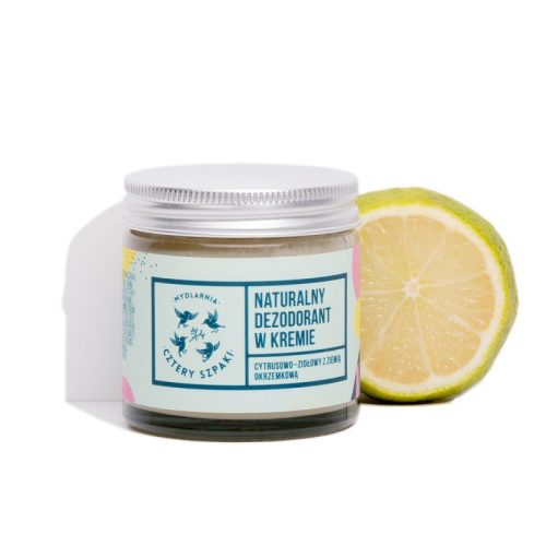 Naturalny dezodorant w kremie, cytrusowo-ziołowy, 60 ml, Cztery Szpaki