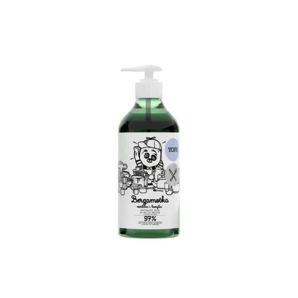 Naturalny płyn do mycia naczyń, bergamotka, werbena, bazylia, łagodzi podrażnienia i koi skórę dłoni, 750 ml, Yope