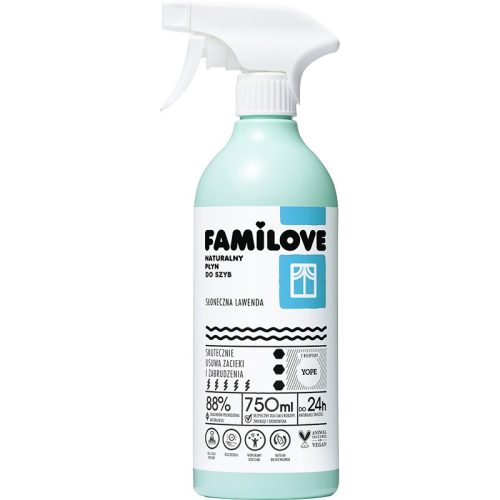 Naturalny płyn do szyb Familove, słonaczna lawenda, skutecznie usuwa zacieki i zabrudzenia, 750ml, Yope Naturalny płyn do szyb Familove, słonaczna lawenda, skutecznie usuwa zacieki i zabrudzenia, 750ml, Yope