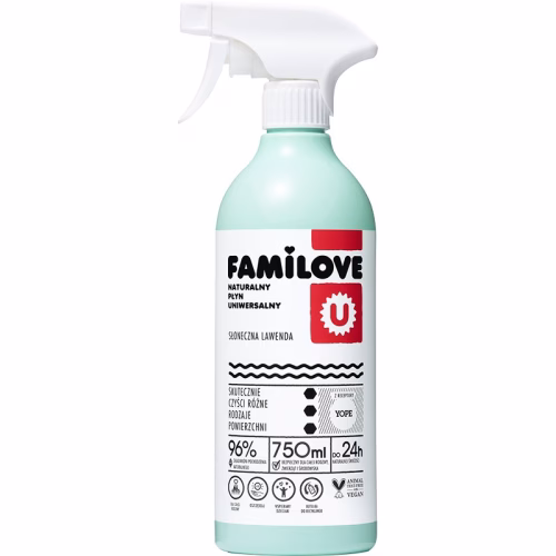 Naturalny płyn uniwersalny Familove, słoneczna lawenda, skutecznie czyści różne rodzaje powierzchni, 750ml, Yope Płyn uniwersalny Yope słoneczna lawenda 750ml do czyszczenia powierzchni