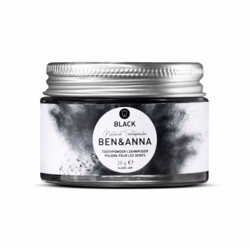 Naturalny, wybielający proszek do zębów z aktywnym węglem, ZERO WASTE, 15 g, BEN&ANNA Proszek do zębów BEN&ANNA z aktywnym węglem wybielający 15g