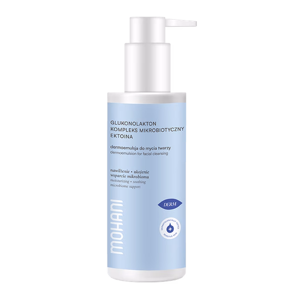 Nawilżająca dermoemulsja do mycia twarzy Mohani z glukonolaktonem i ektoiną (7)