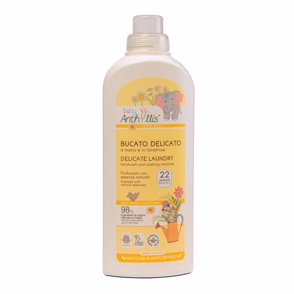 NOWY naturalny płyn do prania ubranek dziecięcych, do prania ręcznego i w pralce, Certyfikowany, 1l, Baby Anthyllis – widok 2 Płyn do prania Baby Anthyllis dla ubranek dziecięcych 1l certyfikowany (2)