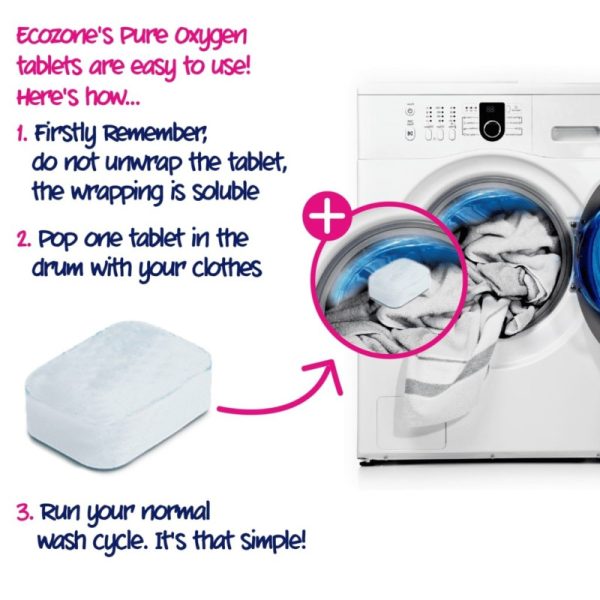 Odplamiacz do białego Pure Oxygen, 48 tabletek, Ecozone (OXYTW48)