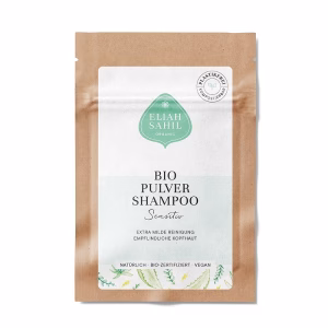 Organiczny szampon w proszku Eliah Sahil z sokiem aloesu dla wrażliwej skóry głowy 10g