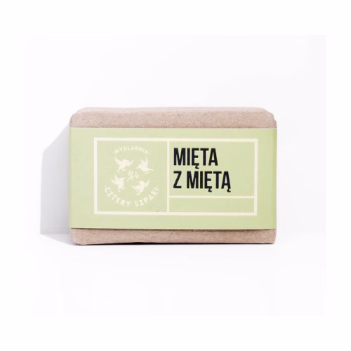 Orzeźwiające i energetyzujące mydło Mięta z Miętą, 110 g, Cztery Szpaki Mydło w kostce Cztery Szpaki z miętą masłem Shea 110g