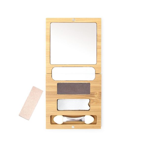 Paleta magnetyczna do makijażu DUO, bambusowa, z aplikatorem, ZAO (zdjęcie 2) Paleta magnetyczna do makijażu DUO, bambusowa, z aplikatorem, ZAO