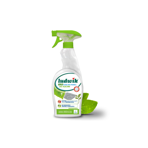 Pianka do czyszczenia kuchni, o zapachu limonki i świeżych ziół, 750 ml, Ludwik Ekologiczny