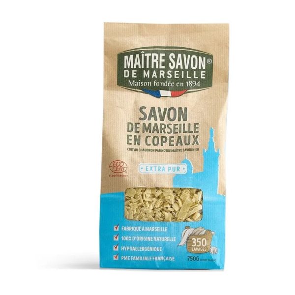 Płatki mydlane z mydła marsylskiego, NATURALNE, ECOCERT, 750 g, Maitre Savon de Marseille (zdjęcie 3) Płatki mydlane z mydła marsylskiego, NATURALNE, ECOCERT, 750 g, Maitre Savon de Marseille