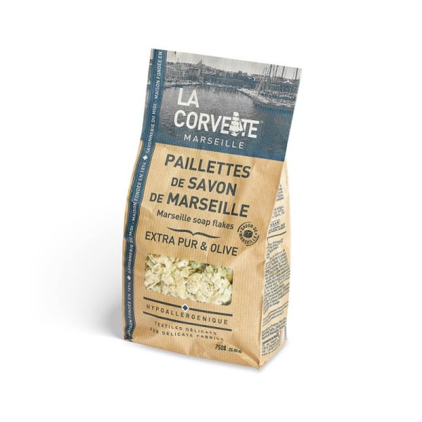 Płatki mydlane z mydła marsylskiego, OLIWKA i EXTRA PUR, 750g, La Corvette