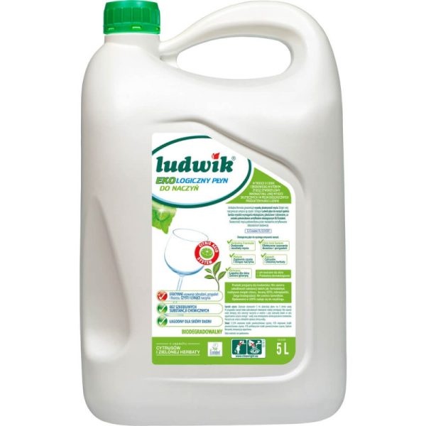 Płyn do naczyń o zapachu cytrusów i zielonej herbaty, 5 l, Ludwik Ekologiczny